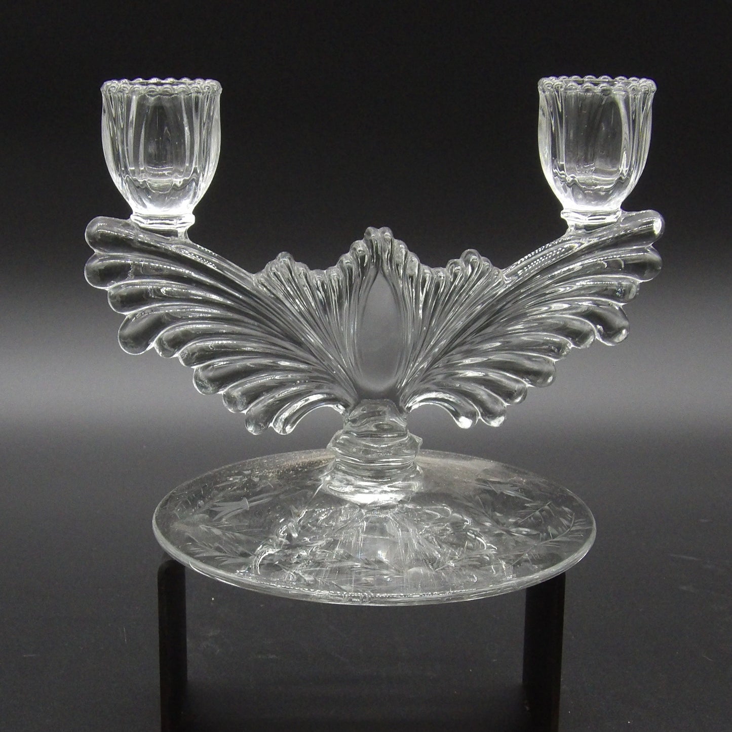 Tiffin Glass Double Candle Candle Holder
