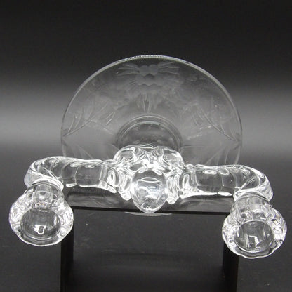 Martinville Viking Prelude Etched Crystal Teardrop Double Candle Holder