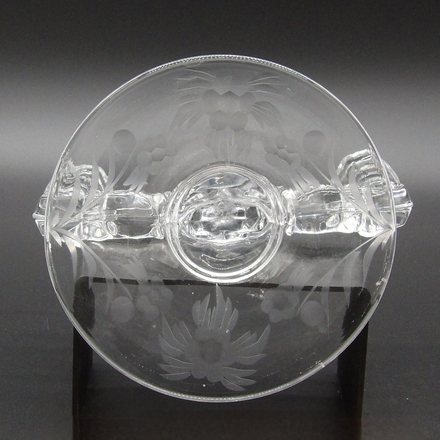 Martinville Viking Prelude Etched Crystal Teardrop Double Candle Holder
