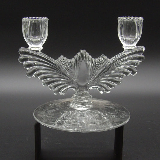 Tiffin Glass Double Candle Candle Holder