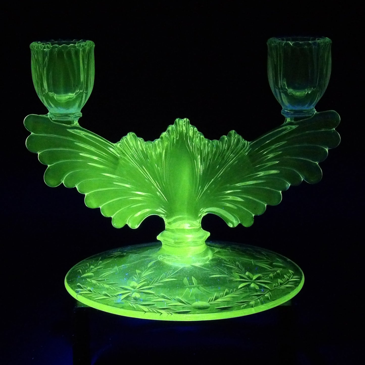 Tiffin Glass Double Candle Candle Holder