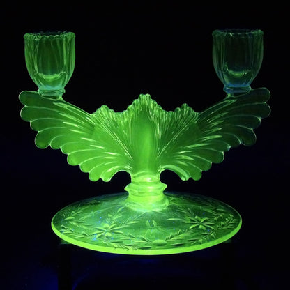 Tiffin Glass Double Candle Candle Holder