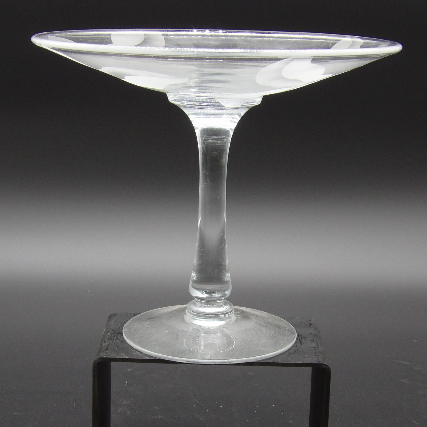 Vintage Etched Glass Compote