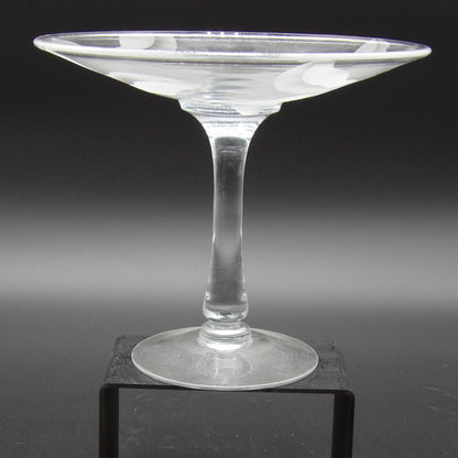 Vintage Etched Glass Compote