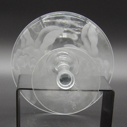Vintage Etched Glass Compote
