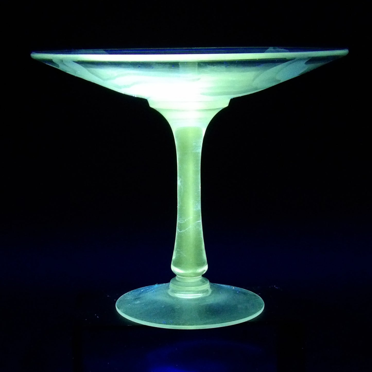 Vintage Etched Glass Compote