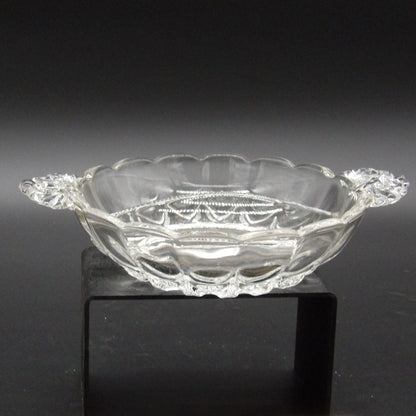 Vintage MCM Imperial Glass Divided Nut/Relish Dish with Ornate Handles