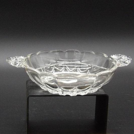 Vintage MCM Imperial Glass Divided Nut/Relish Dish with Ornate Handles